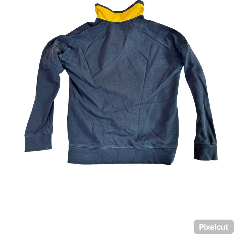 Harley-Davidson Mens Slim Fit Quarter Zip Sweatshirt Navy Blue Yellow Medium - Picture 6 of 6